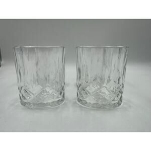 4 VINTAGE MAKERS MARK 46 Whiskey Rocks Glass Embossed Logo Tumbler Glass